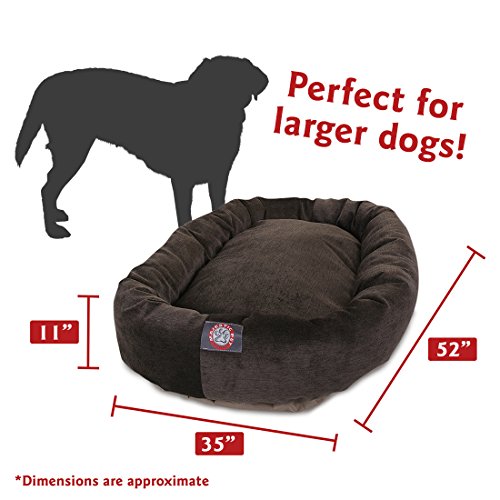 Image of Majestic Pet Villa 52 Inch Shredded Memory Foam Dog Bed for X-Large Sized Dog 52x35x11 Inch-Orthopedic Pet Bed with Removable Washable Cover-Washable X-Large Puppy Mat with Head Support-Storm