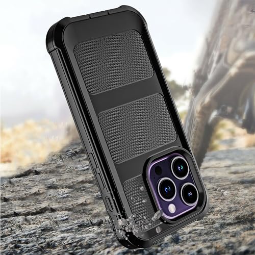 Image of Cubix Armor Defender Rugged Case Compatible for Apple iPhone 15 Pro Max Back Cover Slim, Shockproof, Dual-Layer Design with Camera Protection - Black