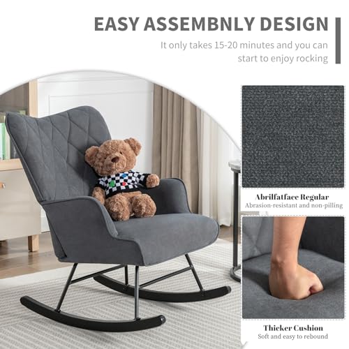 Sillón plegable gris con tapizado de tela miniatura 6