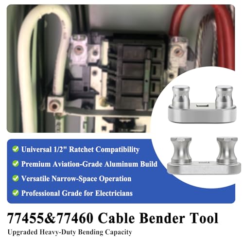 Image of 77455&77460 Cable Bender Tool Set, Connects to 1 /2'' Ratchet, Wire Bender Tool-Maximum Bending Up to 500&750 MCM