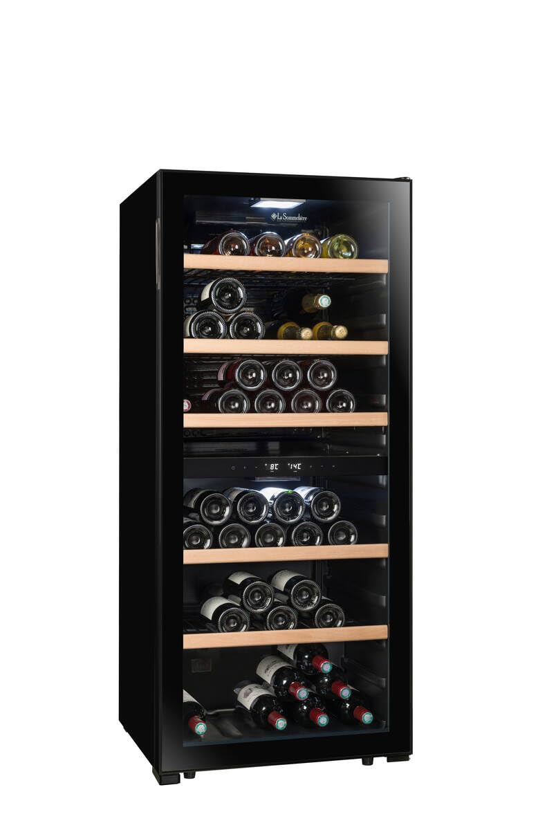 LA SOMMELIERE Cave de mise à température double zone LS102DZBLACK 102 Bouteilles