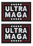 2 Pack Anti Joe Biden Ultra MAGA Patch Proud Republican America 2022 Funny Patch Embroidery Military Hook Fastener Patch for Caps Bags Vests Military Uniforms