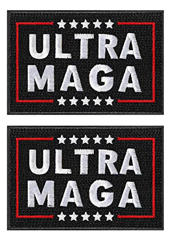 2 Pack Anti Joe Biden Ultra MAGA Patch Proud Republican America 2022 Funny Patch Embroidery Military Hook Fastener Patch for Caps Bags Vests Military Uniforms