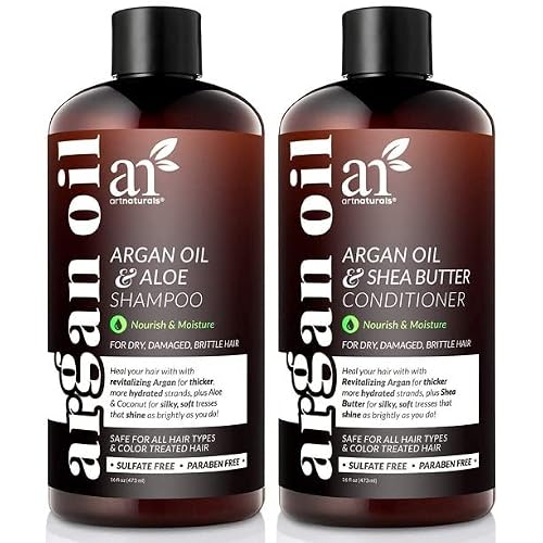 Artnaturals Argan Hair Care Conditioning Set - Shampoo, Conditioner Hair Mask, Curl Enhancer For Treated And Damaged Hair #TOP8