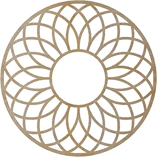 Image of Ekena Millwork 36 inchOD x 12 1 /4 inchID x 3 /8 inchT Cannes Wood Fretwork Pierced Ceiling Medallion, Birch