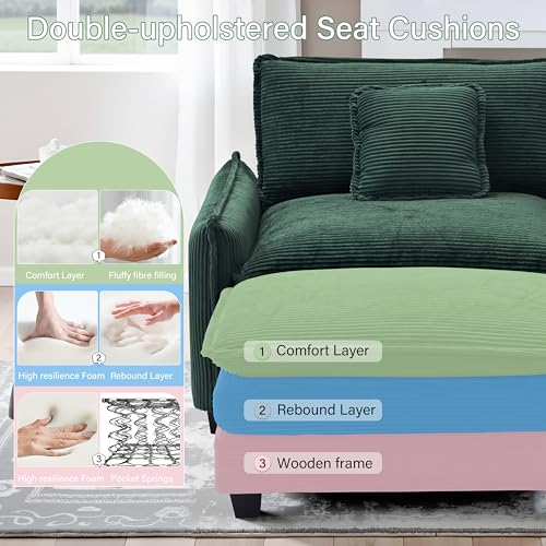 Sillón Oversized Corduroy Verde miniatura 5