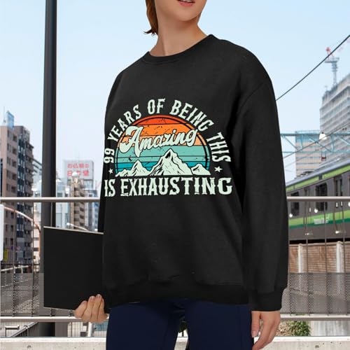 99th Birthday, Being This Amazing Crewneck for Men4