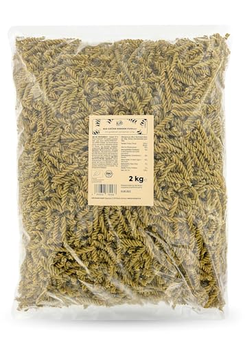 KoRo - Bio Fusilli aus grünen Erbsen 2 kg - Pasta aus Erbsen- und Leinsamenmehl - Proteinreich - 2kg-Großpackung