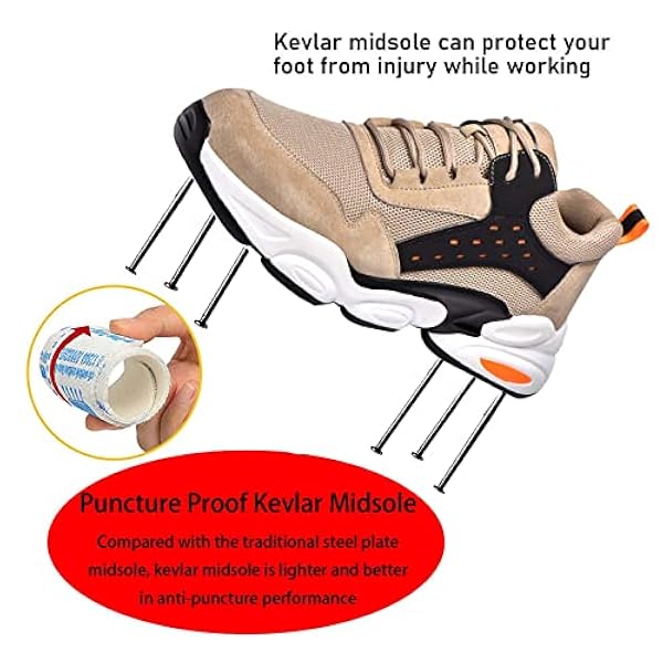 Vrouwen Slip Resistant Steel Toe Schoenen Boot,Vrouwen Athletic Walking Schoenen Casual Mesh-Comfortabele Werk Sneakers,