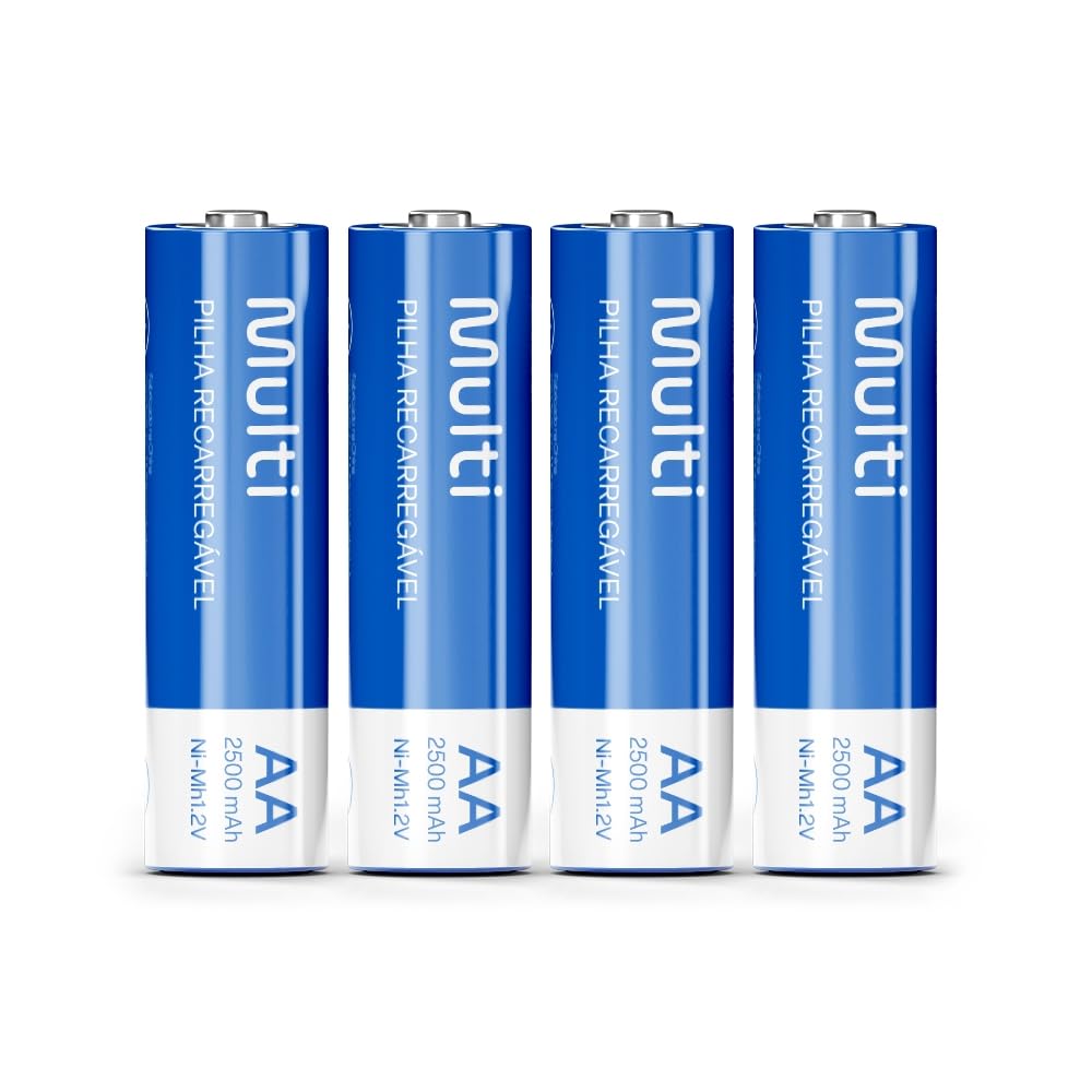 Pilhas Recarregáveis AA 2500Mah com 4 Unidades Multilaser - CB052 - AA