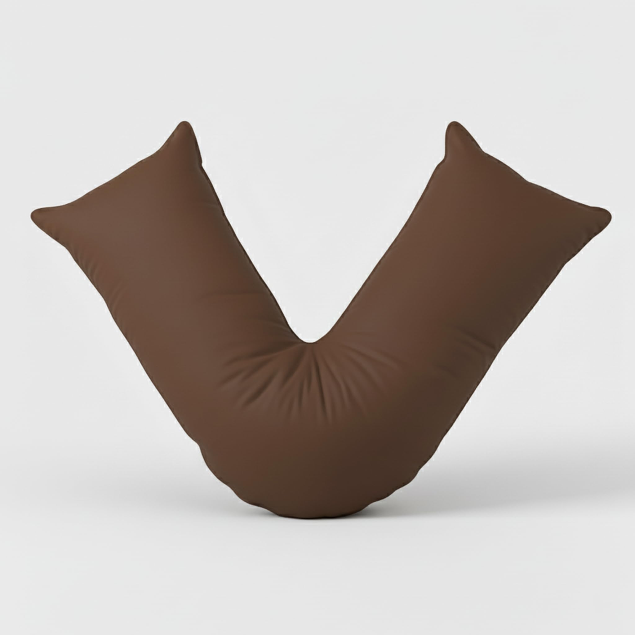 adsin V Shaped Pillow Case Plain Cover Orthopaedic Support Nursing Maternity Back And Neck Cotton Blend Brown Case Only