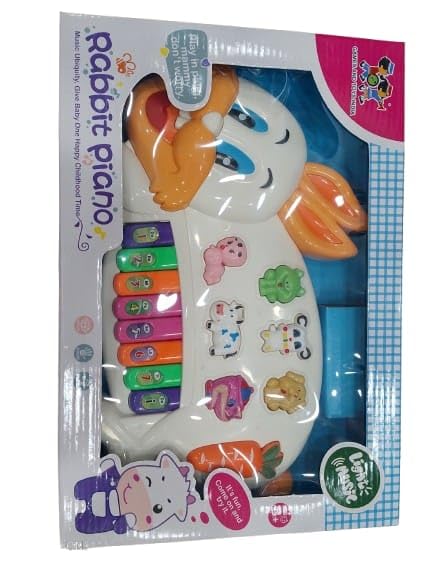 Rabbit Piano Musical Toy for Kids, Colourful Keys with Animal Figures, Battery Operated Learning Instrument-image-17