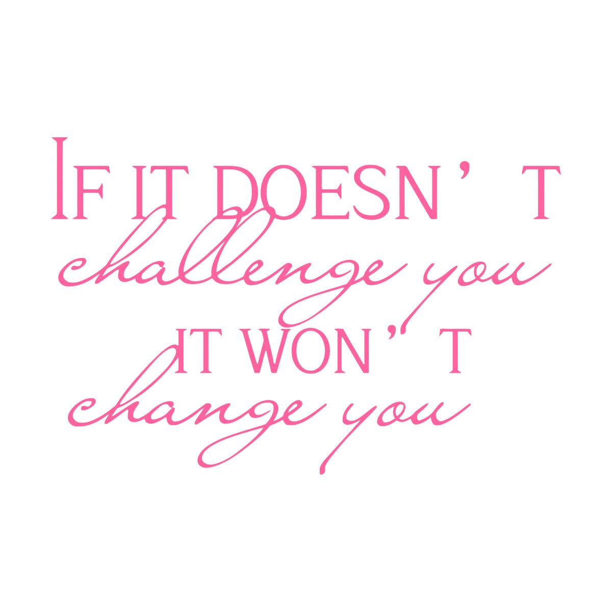 Fitness Gym Crossfit Wall Sticker If It Doesn't Challenge You. It Won't Change You Classroom Wall Decal Fitness Vinyl Small - 37x56cm