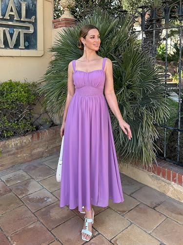 Image of GRACE KARIN 2026 Women's Summer Floral Wedding Guest Dress,Beach Flowy A Line Maxi Off Shoulder Bridesmaid Dresses