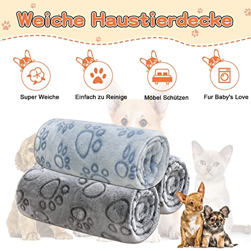 Gorgelly 1 Pack 3 Hundedecke, Weiche Haustierdecke Waschbar, Kuscheldecke Flauschig für Kleine Mittlere Hunde Katzen, Sofaschoner für Hunde, Hundedecke für Unterwegs, 60x50 cm