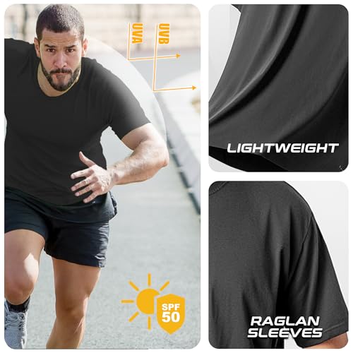 Men's UPF 50+ Sun Protection Shirts Rash Guard UV SPF Bamboo Viscose Cooling Quick Dry Running Fishing Beach Swim Shirts Dark Grey2