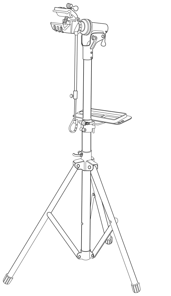Support de réparation pour vélo - 3 pieds - En aluminium - Noir - BRS03A