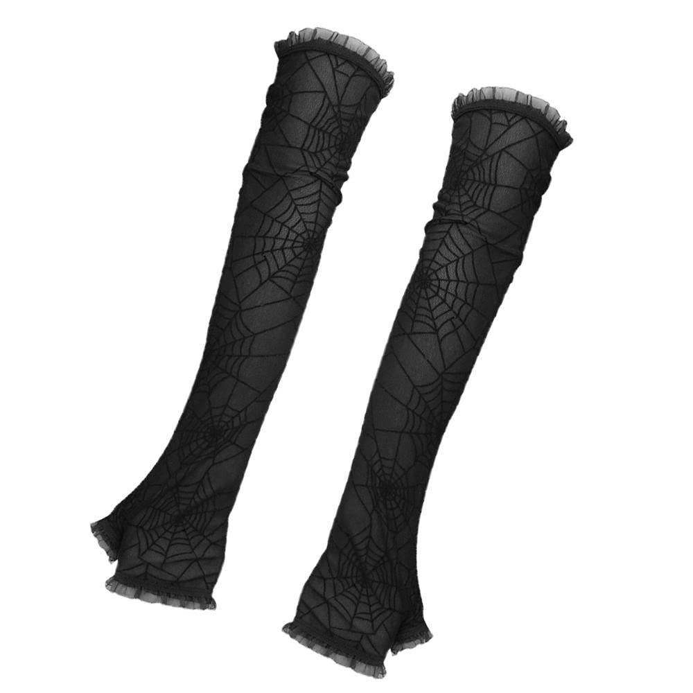 ATORSE Women Lace Spider Web Long Gloves Halloween Gothic Mittens Without Sequins|Clothing, Shoes & Accessories|Costumes, Reenactment, Theater|Accessories|Gloves-image-7