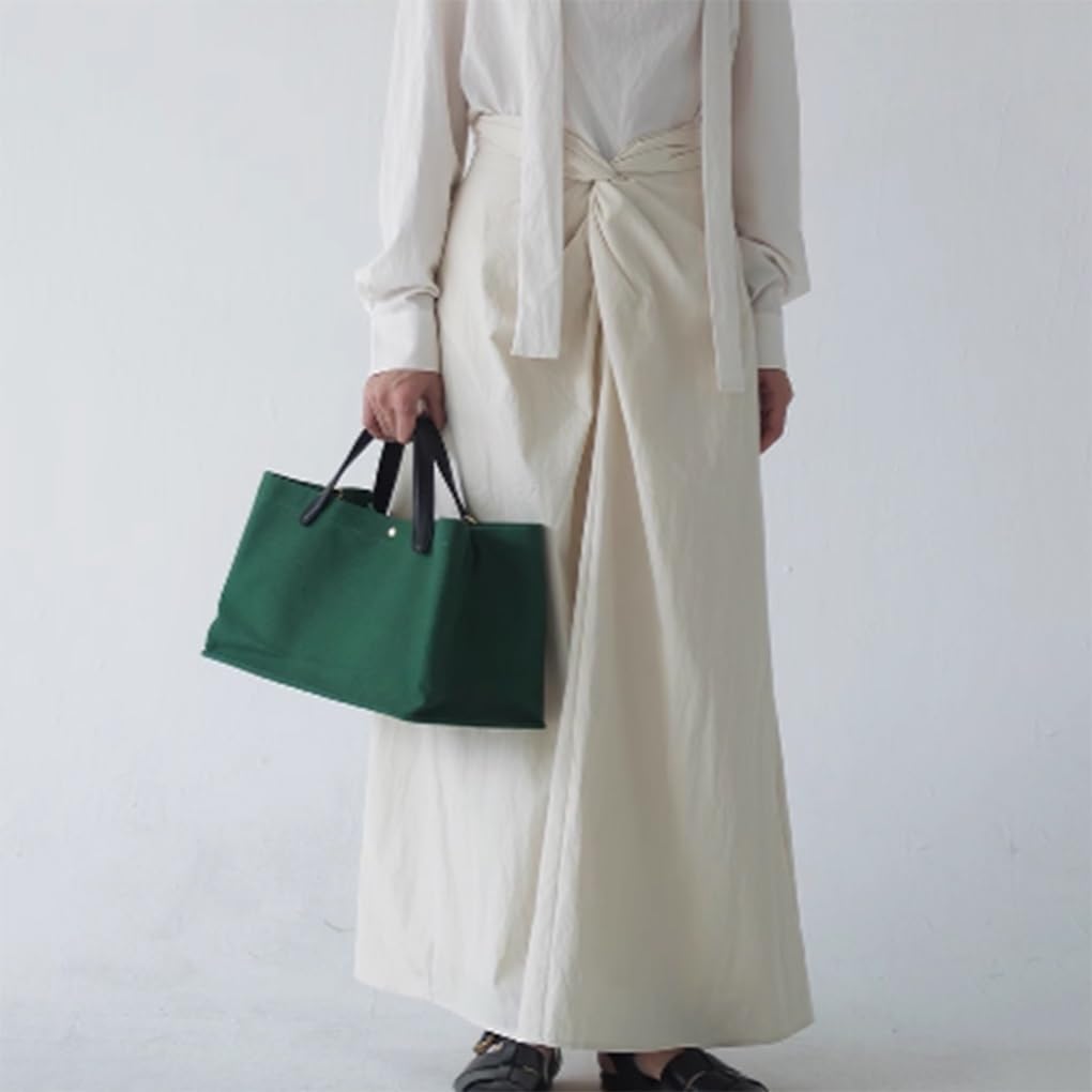 Borsa a Mano da Donna in Vera Pelle Borsa a Tracolla Morbida in Tela for Lavoro Viaggio e Uso Quotidiano(Khaki (Canvas))
