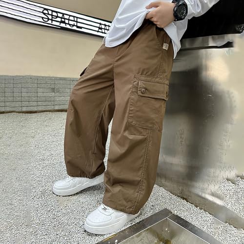 Boys Cargo Pants Kids Wide Leg Baggy Parachute Pants Casual Loose Fit Y2k Harem Joggers Trouser Track Pant 8-15 Years3