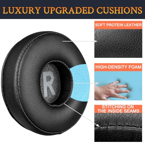Image of SOULWIT Earpads Replacement for Sennheiser HD25 /HD25 Light(Lite) /HD25 Plus /HD25 Special Edition /HMD25 /HME25 /HMEC25 /HD250BT Headphones, Ear Pads Cushions with High-Density Foam - HD25 PL Black