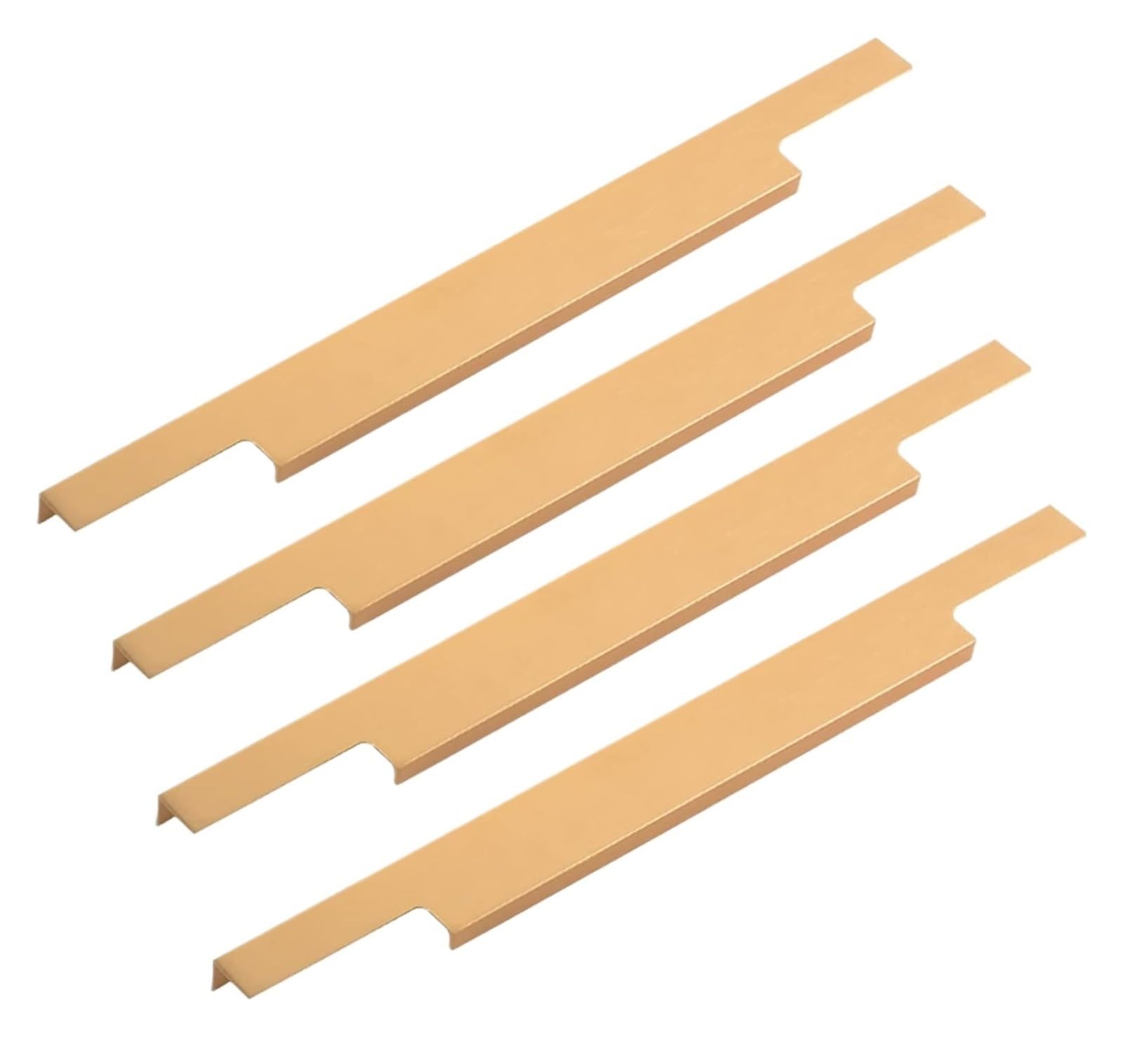 LQZAXSRDR Concealed Drawer Handles, Concealed Cupboard Handles, Hidden Drawer Pulls, Gold Aluminum Alloy, 4 Pack, 400/500mm(Full Length:400mm)