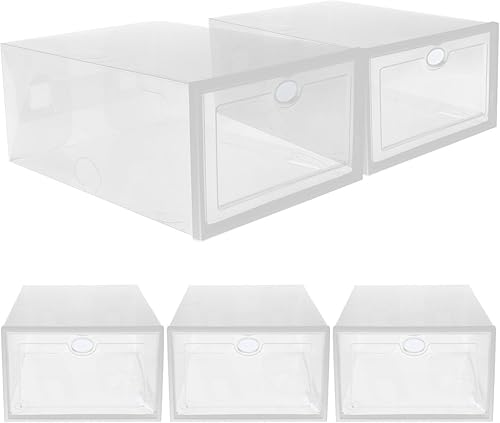 Alipis 5 cajas de zapatos para armario, zapatillas, soporte para zapatos, organizador de zapatos, cajas de zapatos, contenedor de zapatos apilables,