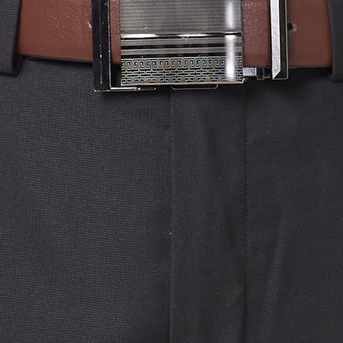 Image of Park Avenue Men's Regular Fit Polyviscose Blend Structure Pattern Flat Front Formal Trouser