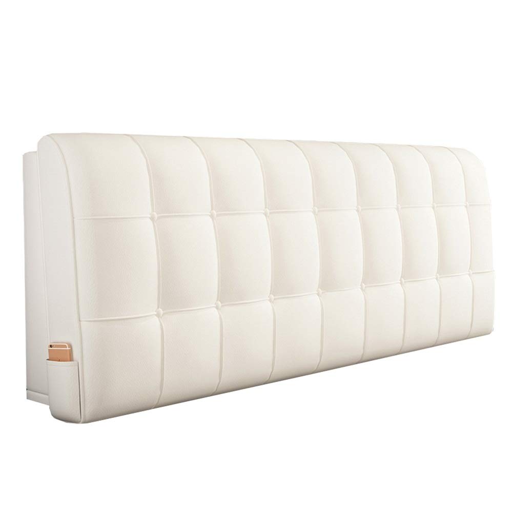 LXLIGHTS Back Wedge Headboard Bedside Cushions Big Backrest, Antifouling Wear-Resistant Lumbar Support Pad Reading Pillow (Color : White, Size : No headboard-90cm)