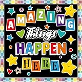 party greeting Amazing Things Happen Here Bulletin Board Welcome Amazing Bulletin Board Decoration Set Inspirational Welcome Back To School Cutouts Decorations Classroom Wall Decor