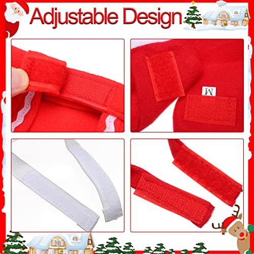 Kungfu Mall Weihnachtskostüm für Katzen, Weihnachtsmann-Mütze, Schal, Geweih, Mütze, verstellbarer Kragen, Fliege, für Hunde, Katzen, Welpen, Geschenk, 1 Set (4 Stück)