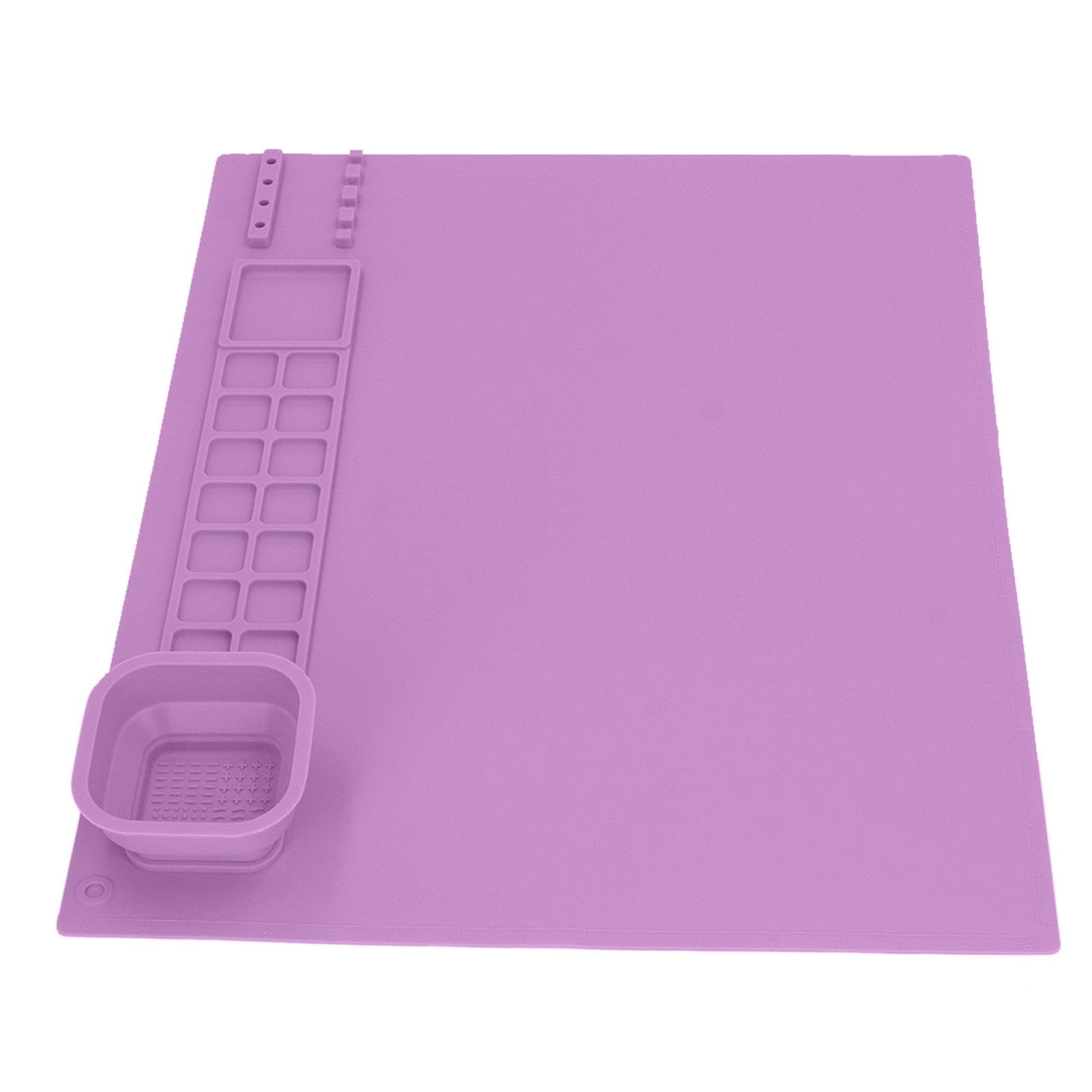 SIXRUN Tapis de Peinture en Silicone Tapis d'art en Silicone 49 X 39 Cm Matériau épais Facile à Nettoyer Grand Espace de Travail avec Tasse pour Enfants Peinture Dessin Graffiti et Collage à la