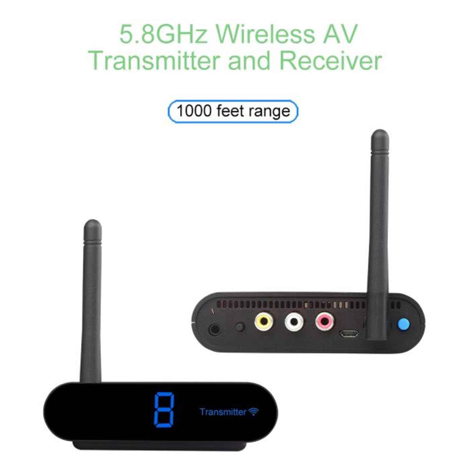 inalámbrico transmisor del Receptor AV, Receptor del transmisor AV, transmisor Digital y Receptor, 8 Canales de 5.8ghz Receptor de remitente de Video para la cámara DVD TV