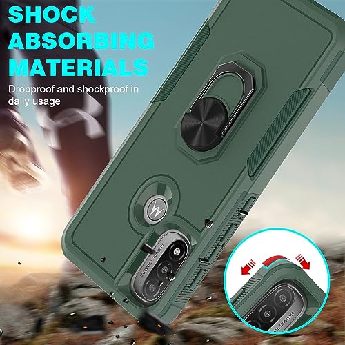Coque Moto E20 E30 E40 antichoc avec anneau métal vert