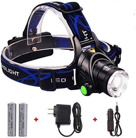 Supreme Headlamp 2000 Lumens LED Headlamp Light - Waterproof 3-Modes Flashlight & Strobe, Rechargeable Batteries, Adjustable Headband, for Hunting, Hiking, Biking, Camping