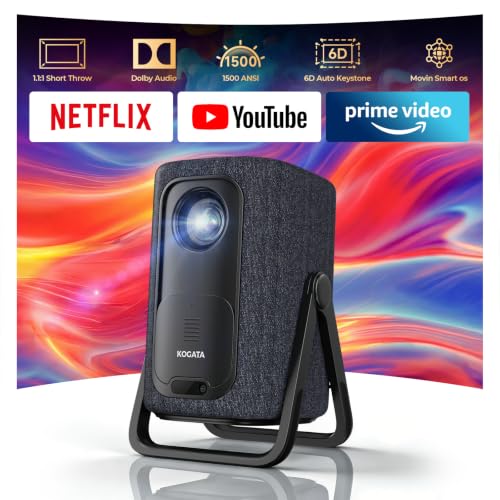 Short Throw Projector 4K Compatible with Netflix Autofocus Portable