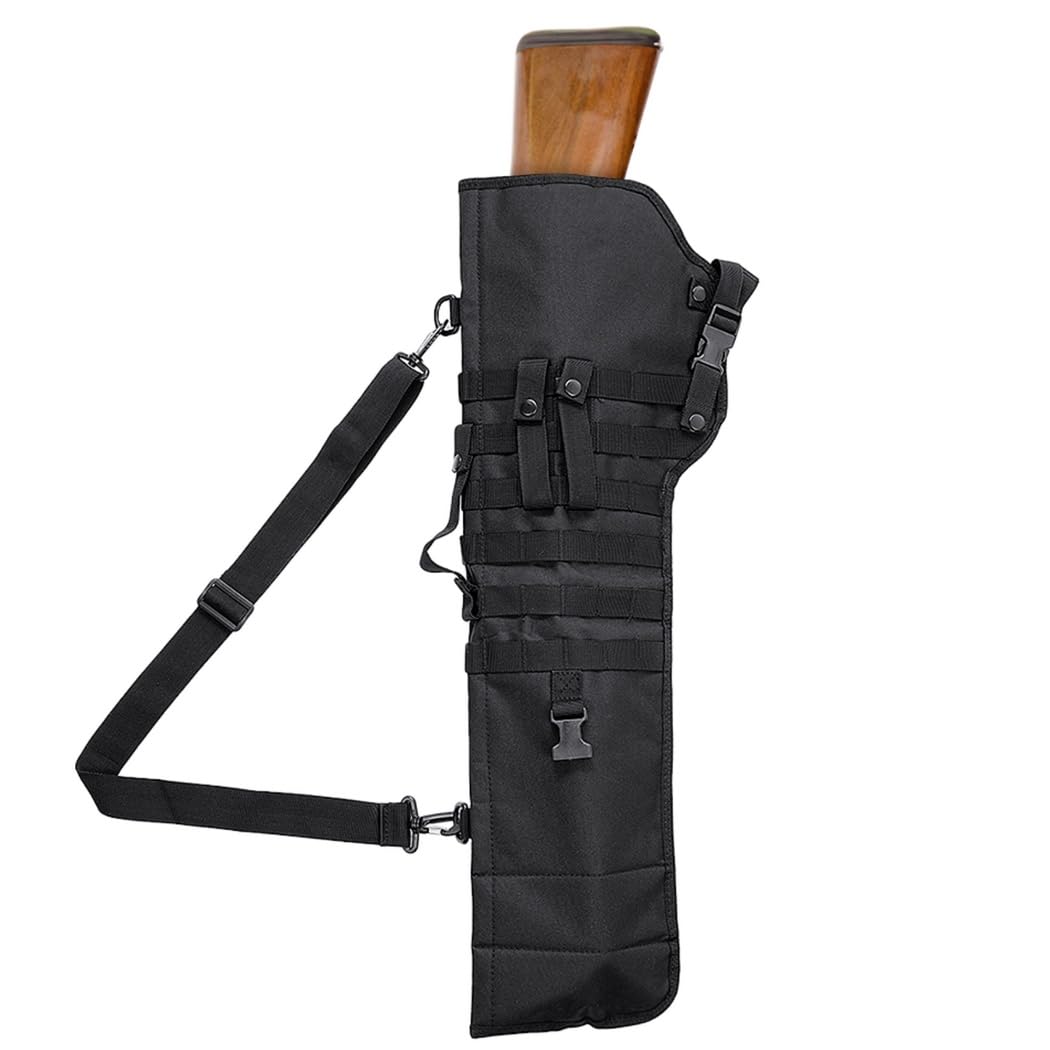 Molle Tactical Shotgun Scabbard, Adjustable Holster With Shoulder Strap, Short Rifle Bag For Shooting And Hunting Activities