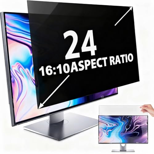 salipt Filtro de pantalla de privacidad de computadora de 24 pulgadas para pantalla ancha de 16:10, filtro de privacidad de pantalla de monitor, antiespía, antirreflejos, bloqueo de luz azul, película