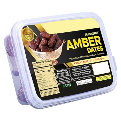 Image of Markstor Fresh Amber Dates - Premium Dates from Madina, Saudi Arabia - 250 grams