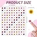 WANGHENG 2400 Pcs Small Stickers for Kids,Pink and Purple Mini Flower Stickers,10 Cute Designs Adhesive Sticker for Party Envelopes Scrapbook Gifts DIY Supplies,0.5in（Flower）