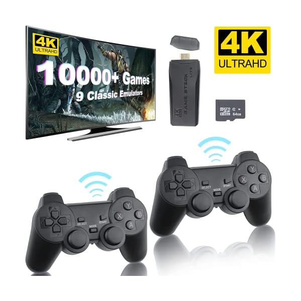 Wireless-Retro-Game-Console-Retro-Game-Stick-Nostalgia-Stick-Game-10000-Games-9-Emulators-Built-in-Plug-and-Play-Video-Games-for-Tv-4K-HDMI-24g-Wireless-Controllers-64G Wireless-Retro-Game-Console-Retro-Game-Stick-Nostalgia-Stick-Game-10000-Games-9-Emulators-Built-in-Plug-and-Play-Video-Games-for-Tv-4K-HDMI-24g-Wireless-Controllers-64G