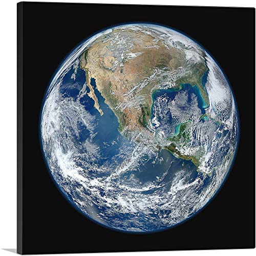 ARTCANVAS View from Space Earth North America USA Planet Earth Canvas Art...