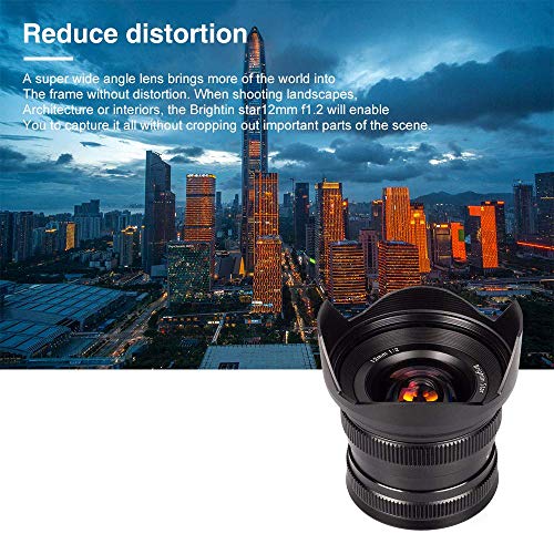 Lente fixa Brightin Star 12 mm f/2.0 com foco manual lente grande abertura sem espelho câmeras compa
