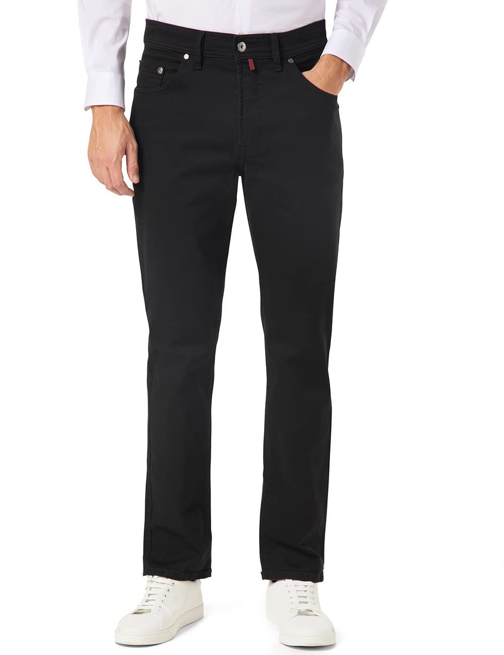 Pierre Cardin Herren Freizeithose Futureflex Lyon | Männer Hose | Tapered Fit | schwarz 4200 9000 | 30W - 34L