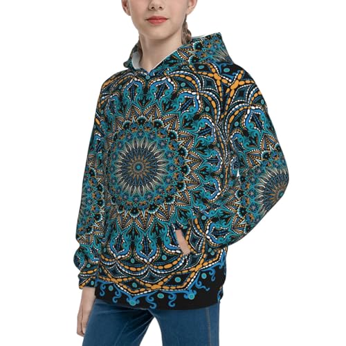 Mandala Kid Hoodies Boys Sweatshirts Girls Pullover with Pocket2