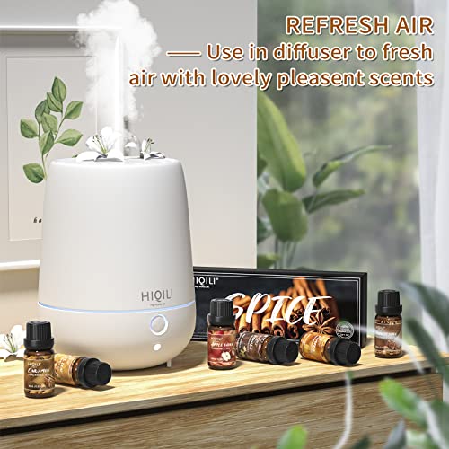 HIQILI Spice Fragrance Oil, Scented Oil 6x10ml for Candle Making Soap Slime, Fall Essential Oils for Diffuser Home, Cinnamon Pumpkin Vanilla Apple Cider Harvest Spice Fall Leaf, Christmas - Image 6