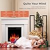 R.W.FLAME 43” Corner Electric Fireplace Mantel Wooden Surround Firebox, TV Stand with Freestanding Electric Fireplace, Remote Control, Adjustable Led Flame, 750W/1500W Pearl White #3
