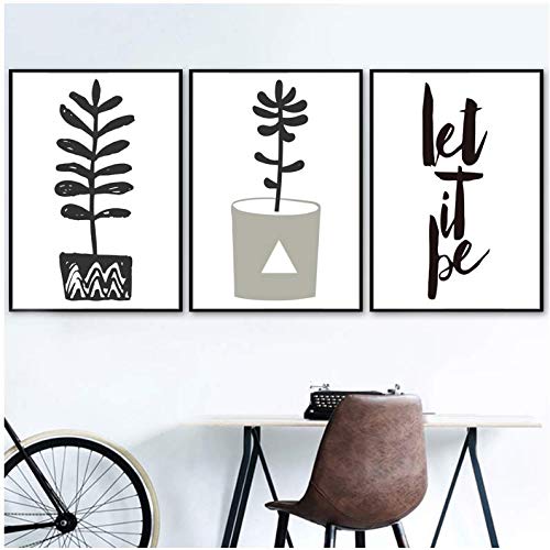 Mur art toile peintures noir blanc dessin animé arbre forêt pour décoration de maison