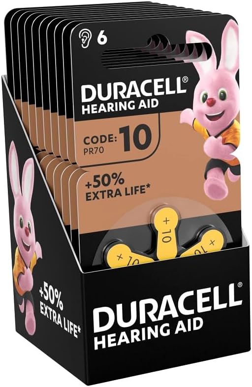 Duracell Hearing Aid Batteries Size 10, pack of 60 [Amazon exclusive]
