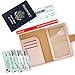 Teskyer Passport Holder for Travel, RFID Passport Cover Wallet with Crdit Card Holder Slots and Air Ticket Pocket, Travel Essentials, Rose Gold